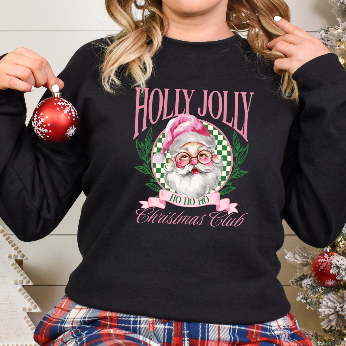 Holly Jolly Christmas Club Printed Sweatshirt