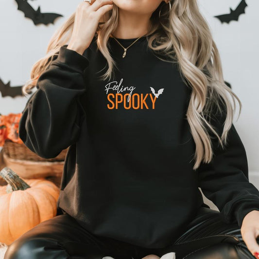 Feeling Spooky Embroidered Halloween Sweatshirt