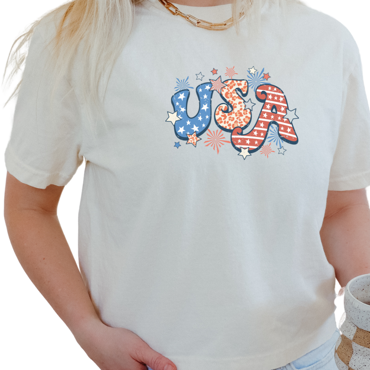 "USA" Fabric-Printed Apparel