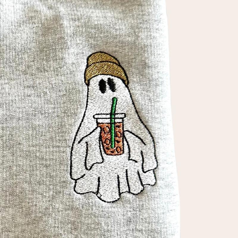 Ghost Iced Coffee Embroidered Sweatshirt