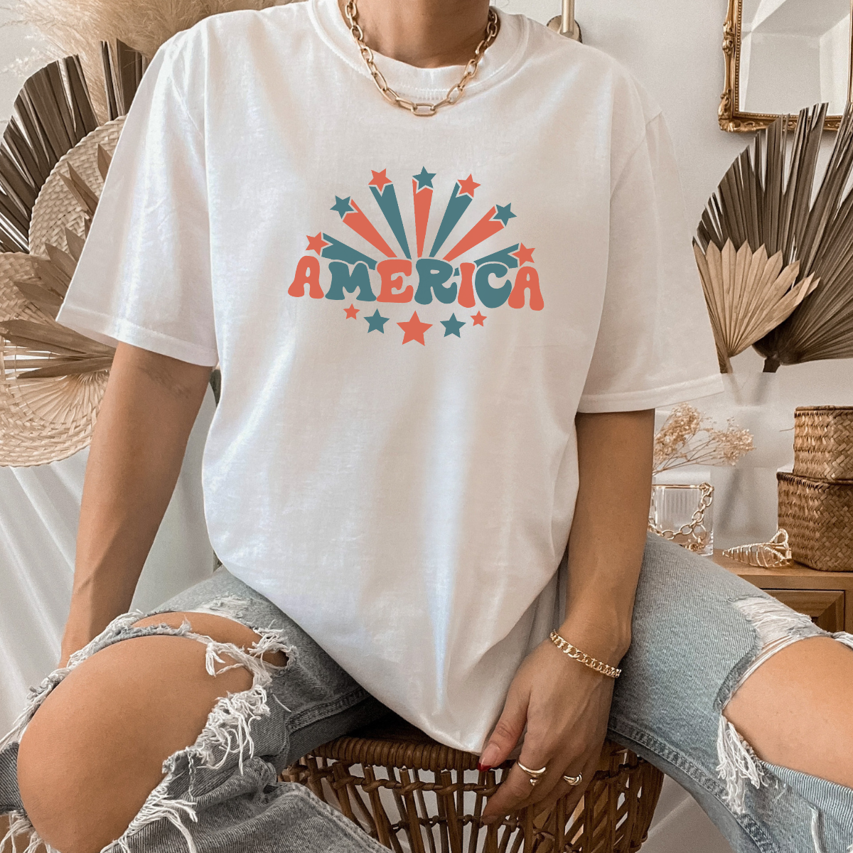 America 🌟 Patriotic Print Apparel
