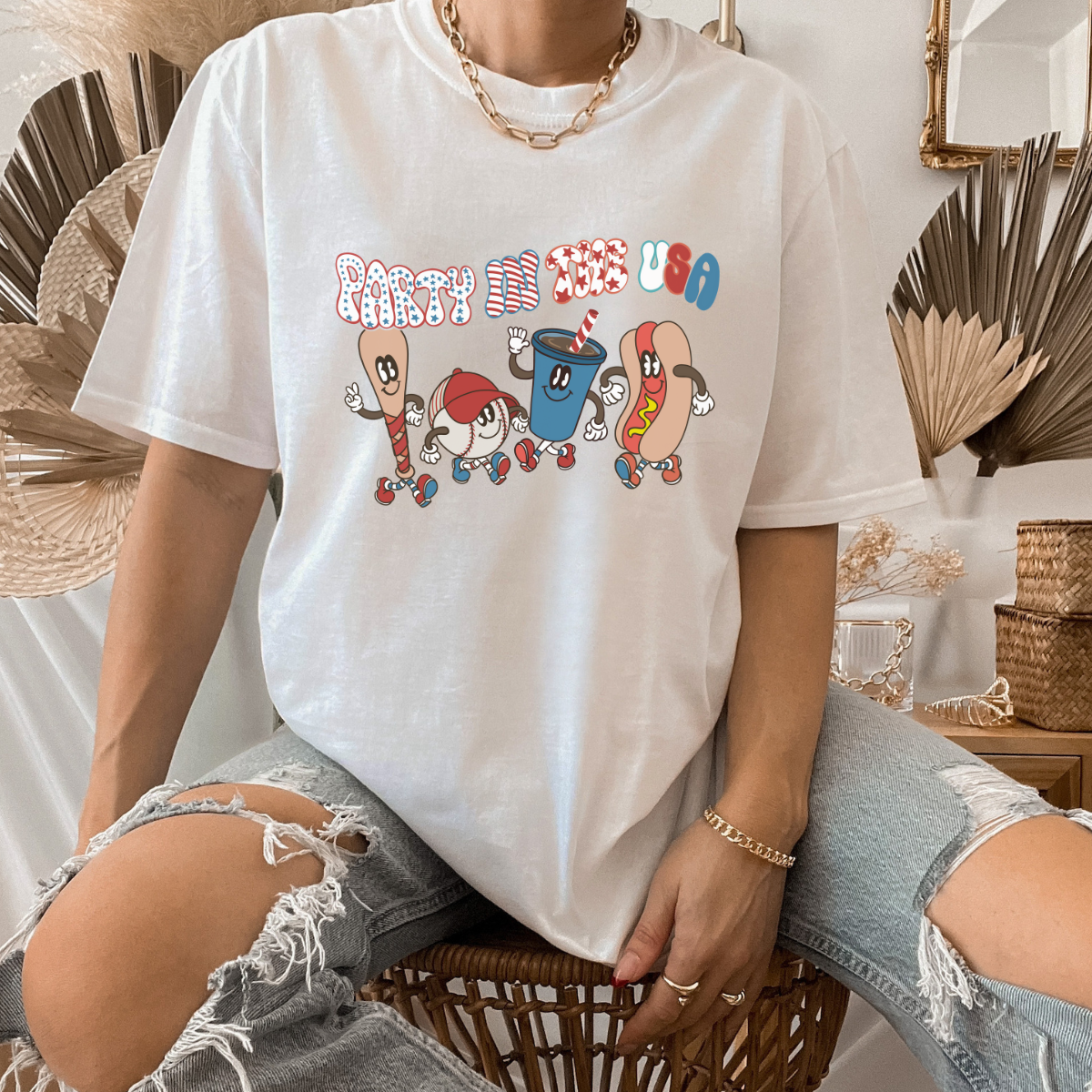Party in the USA Graphic Printed Apparel