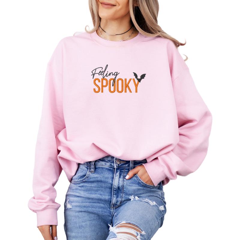 Feeling Spooky Embroidered Halloween Sweatshirt