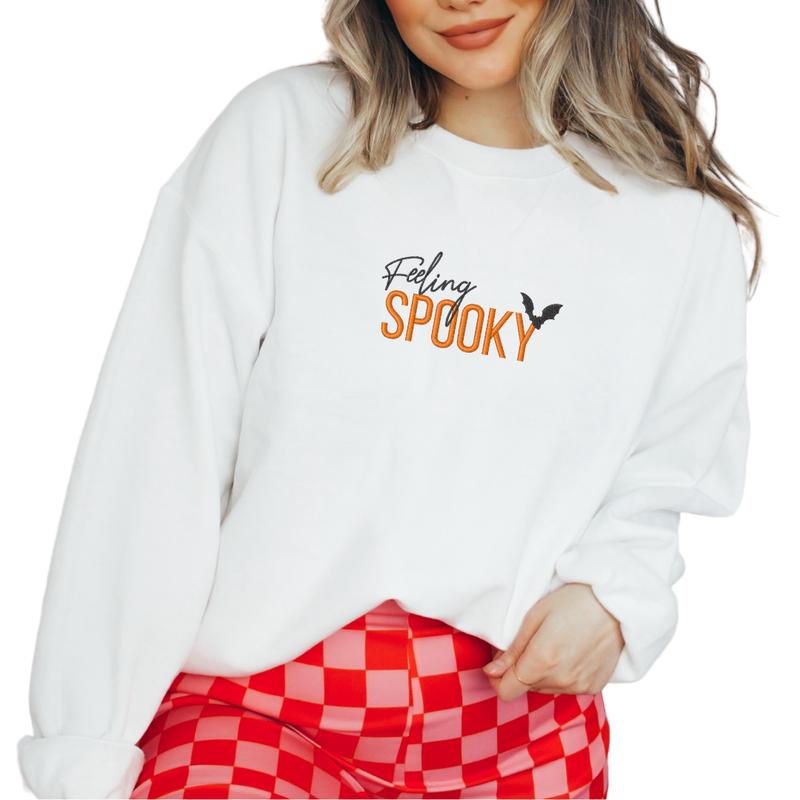 Feeling Spooky Embroidered Halloween Sweatshirt