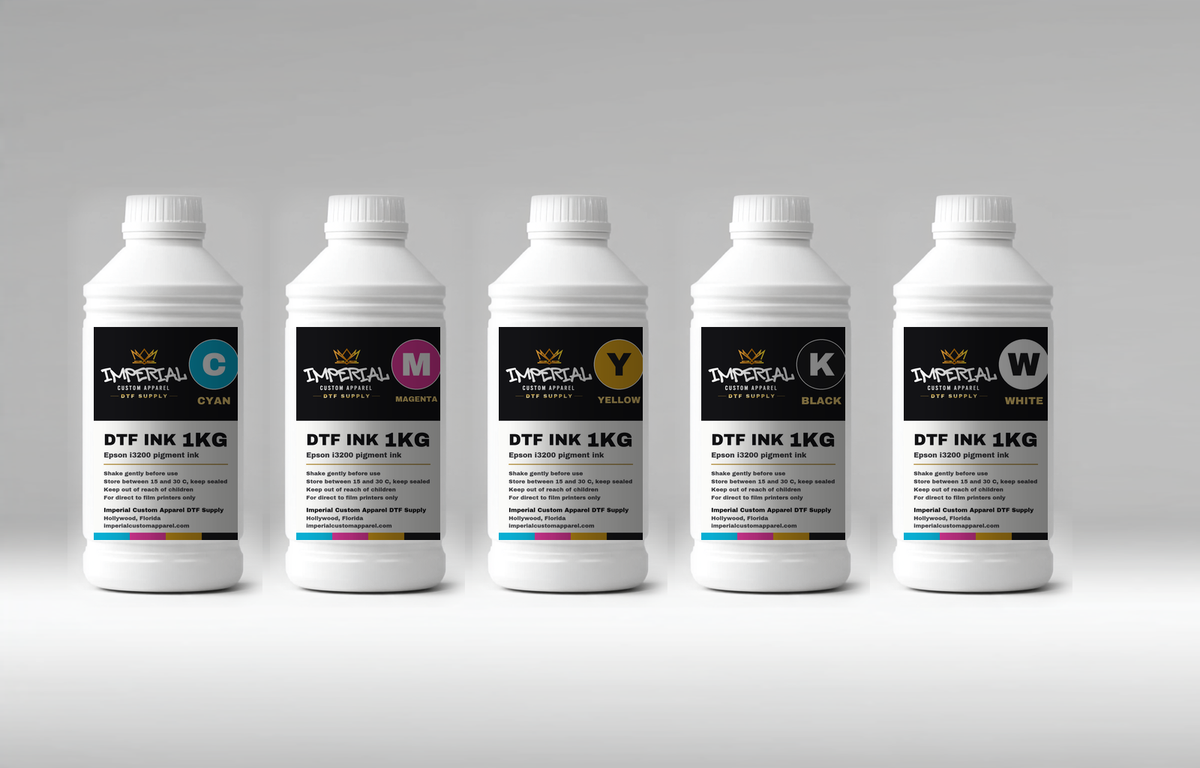Imperial Custom Apparel DTF Supply pigment ink set, 1 kg bottles
